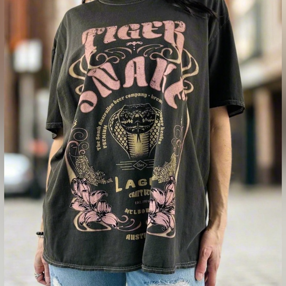 Project Social T for Women TIGER SNAKE OVERSIZED TEE